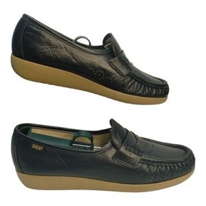 SAS Womens Tripad Comfort Casual Leather Navy Blue Loafers Leather Shoes Sz 7.5